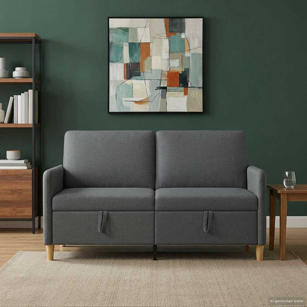 Sofa s shrambo Temno siva 152 x 78 x 87 cm Poliester - slika 3