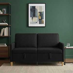 Sofa s shrambo Črna 152 x 78 x 87 cm Poliester