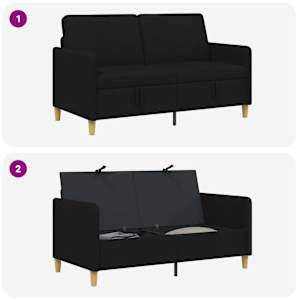 Sofa s úložným prostorem Černá 152 x 78 x 87 cm Polyester - obrázek 6