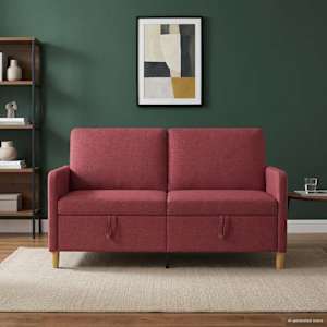 Sofa s úložným prostorem Víno Červené 152 x 78 x 87 cm - obrázek 3