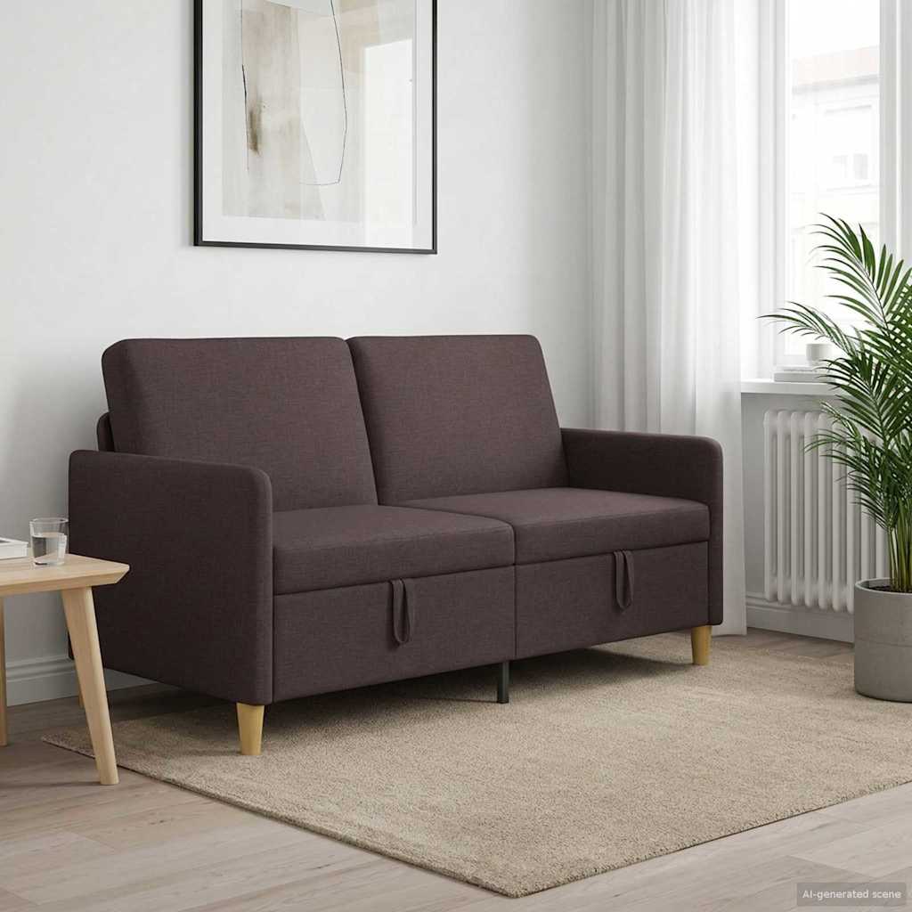 Sofa s shrambo Temno rjava 152 x 78 x 87 cm Poliester - slika 3