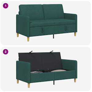 Sofa s úložným prostorem Tmavě zelená 152 x 78 x 87 cm - obrázek 6
