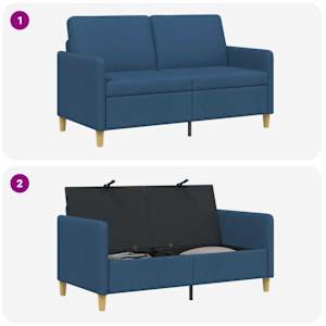 Sofa s úložným prostorem Modrá 152 x 78 x 87 cm Polyester - obrázek 6
