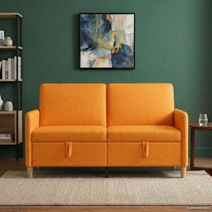 Sofa s shrambo Temno rumena 152 x 78 x 87 cm Poliester