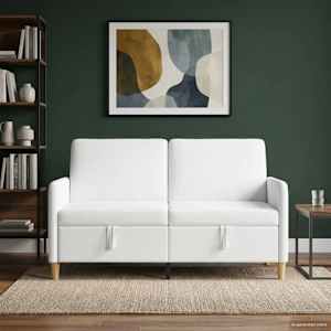 Sofa s úložným prostorem Bílá 152 x 78 x 87 cm Polyester - obrázek 3