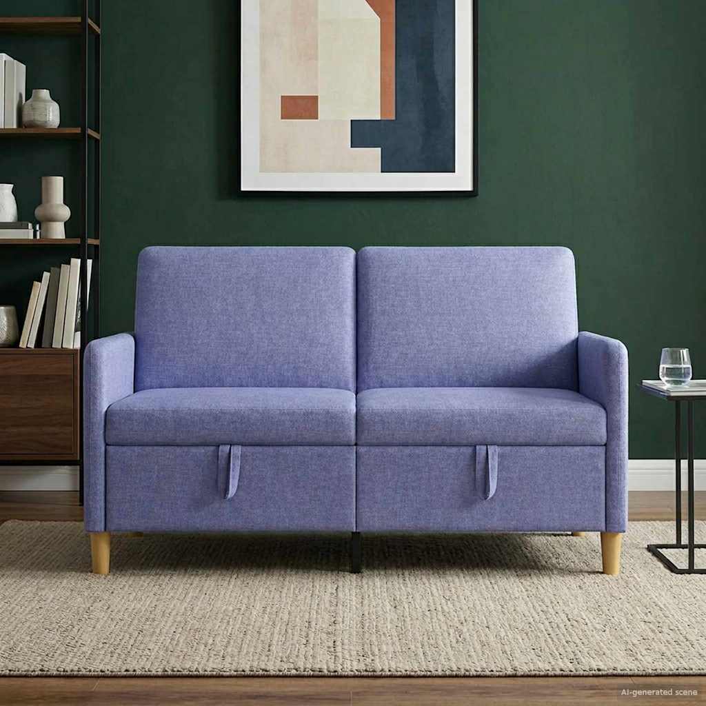 Sofa s shrambo Jeans modra 152 x 78 x 87 cm Poliester