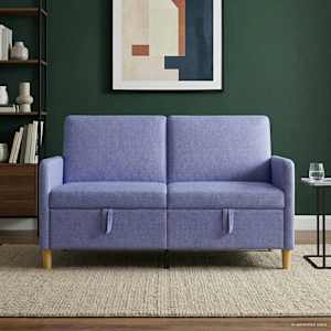 Sofa s shrambo Jeans modra 152 x 78 x 87 cm Poliester