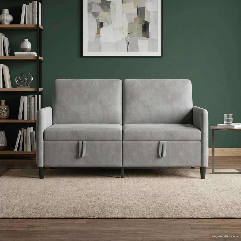 vidaXL Sofa cu Spațiu de Depozitare Gri deschis 152 x 78 x 87 cm