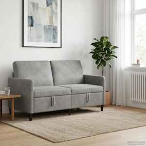 Sofa s úložným prostorem Světle šedá 152 x 78 x 87 cm Polyester - obrázek 3