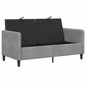 Sofa s úložným prostorem Světle šedá 152 x 78 x 87 cm Polyester - obrázek 4