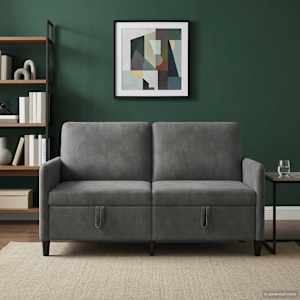 Sofa s úložným prostorem Tmavě šedá 152 x 78 x 87 cm Polyester - obrázek 3