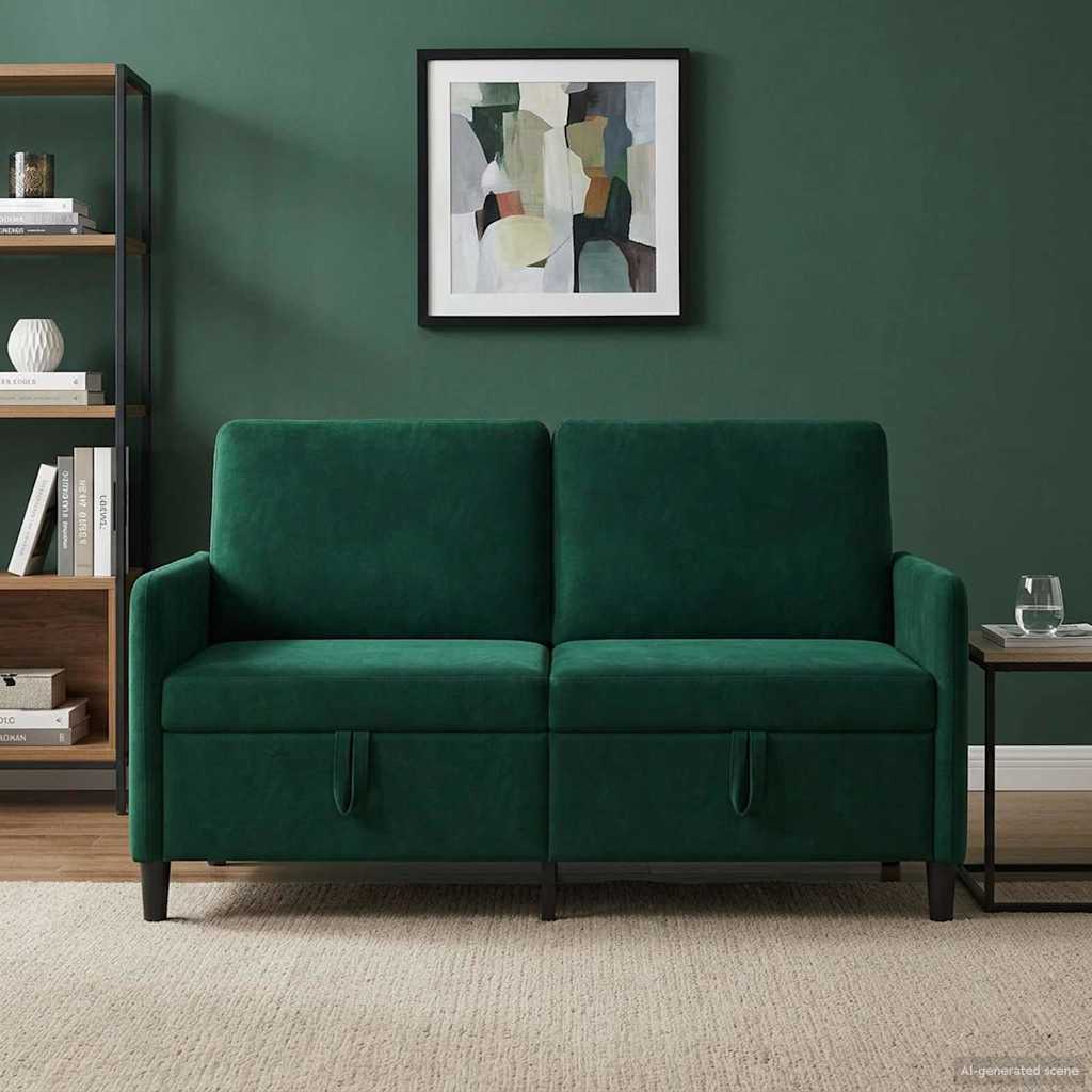 Sofa s shrambo Temno zelena 152 x 78 x 87 cm Poliester