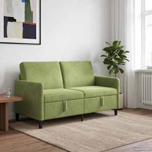 Sofa s shrambo Svetlo zelena 152 x 78 x 87 cm Poliester