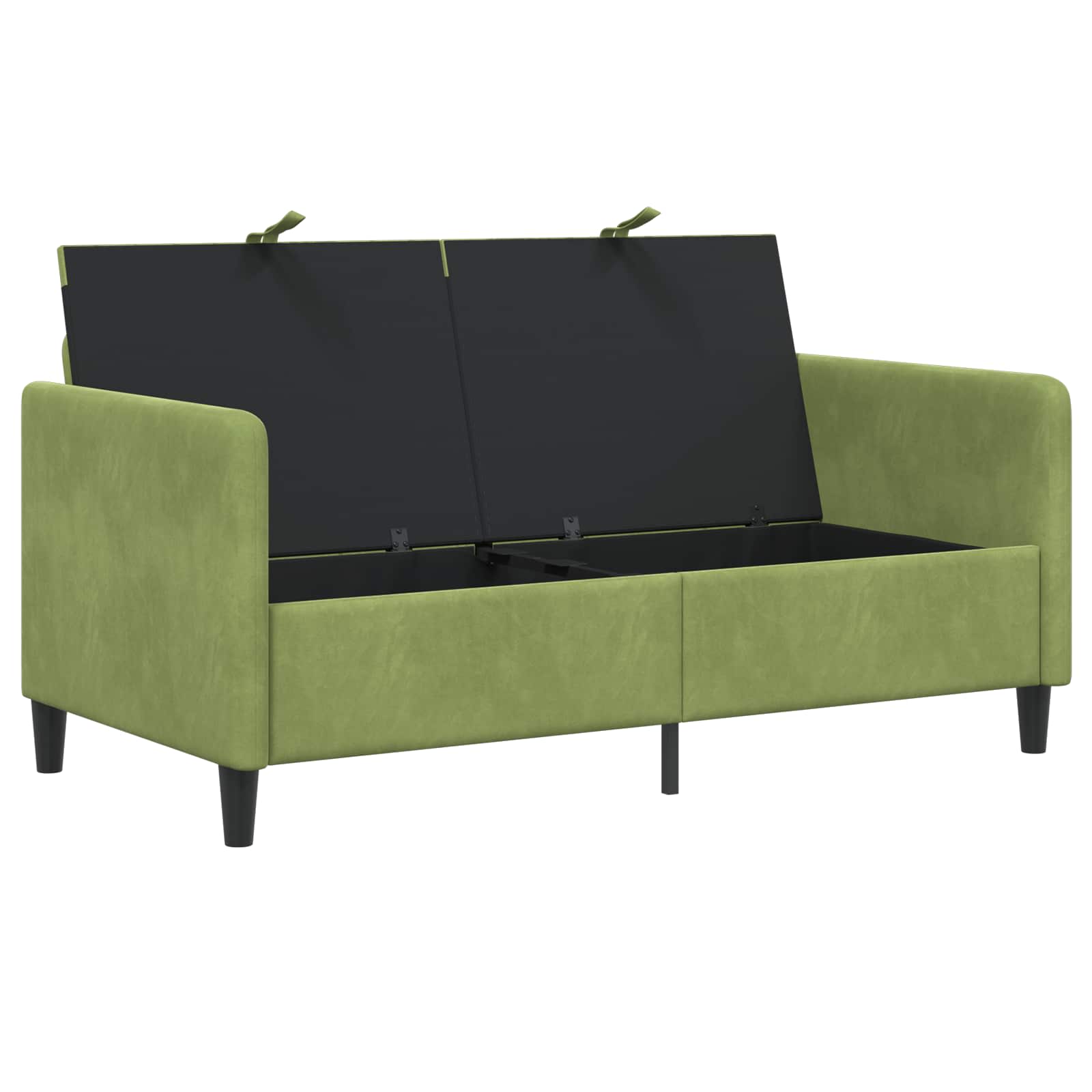 Sofa s shrambo Svetlo zelena 152 x 78 x 87 cm Poliester - slika 4