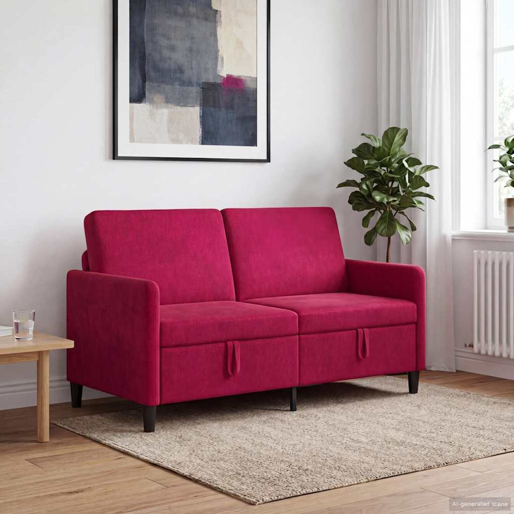 vidaXL Sofa cu Spațiu de Depozitare Roșu Vin 152 x 78 x 87 cm