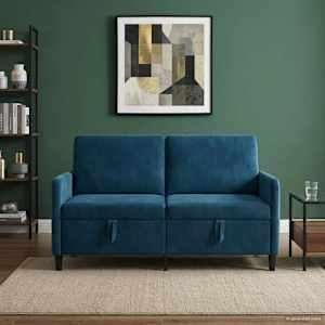 Sofa s úložným prostorem Modrá 152 x 78 x 87 cm Polyester - obrázek 3