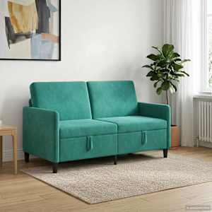 Sofa s úložným prostorem Tyrkysová 152 x 78 x 87 cm Polyester - obrázek 3