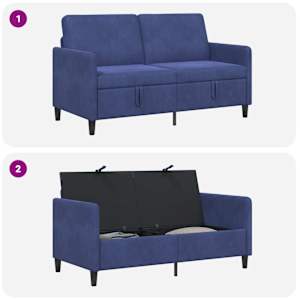 Sofa s úložným prostorem Policová modrá 152 x 78 x 87 cm - obrázek 6