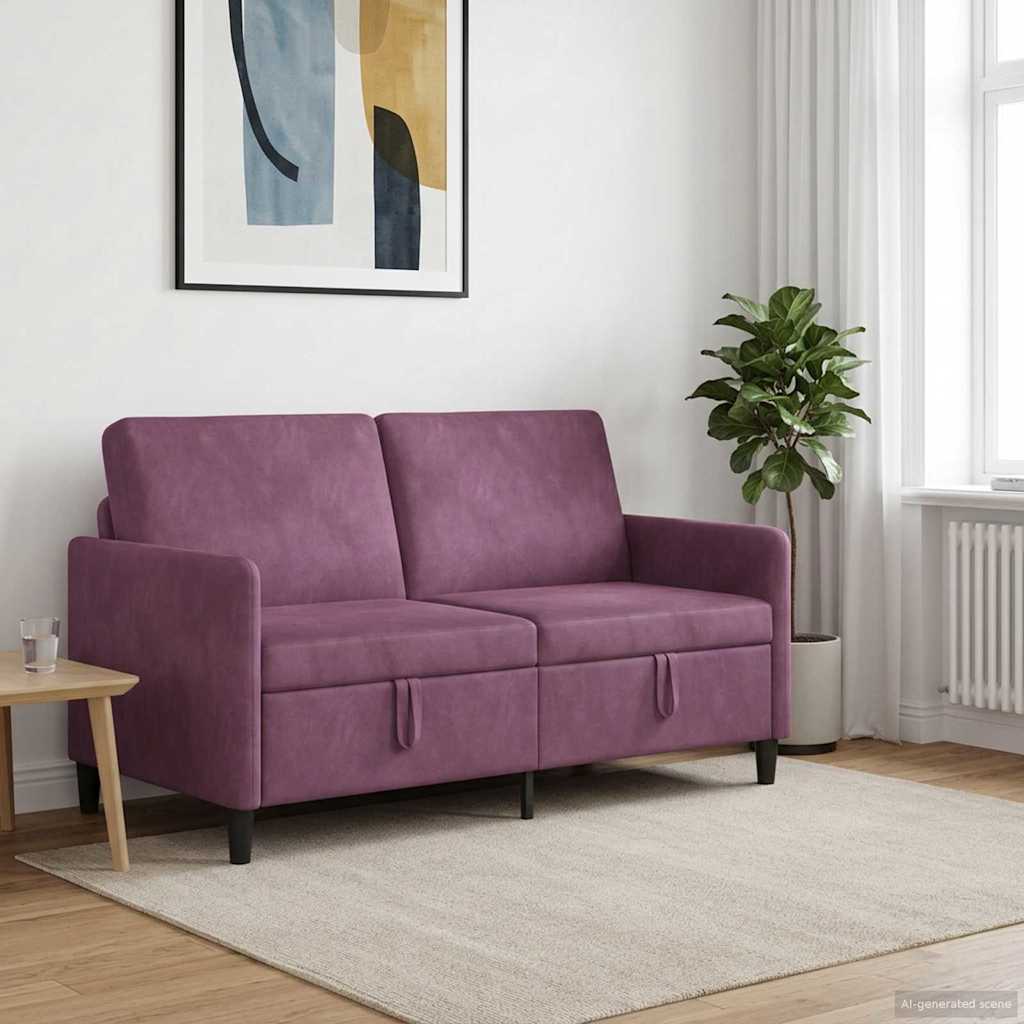vidaXL Sofa med opbevaring Lilla 152 x 78 x 87 cm Polyester