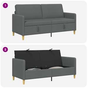Sofa s úložným prostorem Tmavě šedá 172 x 78 x 87 cm Polyester - obrázek 7