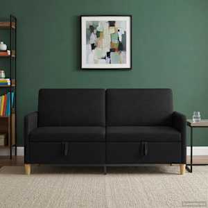 Sofa s úložným prostorem Černá 172 x 78 x 87 cm Polyester - obrázek 3