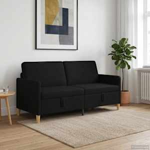 Sofa s shrambo Črna 172 x 78 x 87 cm Poliester