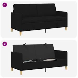 Sofa s úložným prostorem Černá 172 x 78 x 87 cm Polyester - obrázek 7