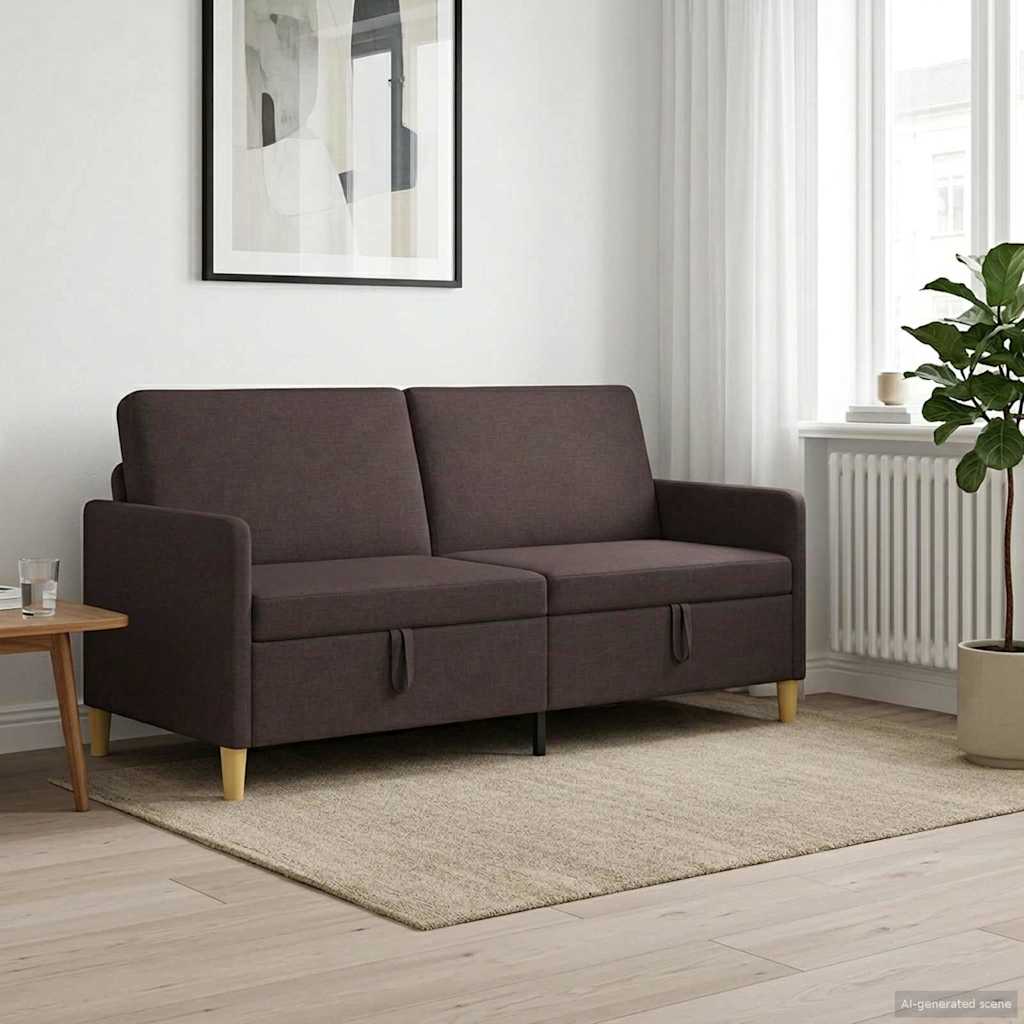 vidaXL Sofa med opbevaring Mørk Brun 172 x 78 x 87 cm Polyester