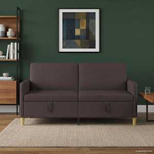 Sofa s úložným prostorem Tmavě hnědá 172 x 78 x 87 cm Polyester - obrázek 3