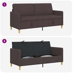 Sofa s úložným prostorem Tmavě hnědá 172 x 78 x 87 cm Polyester - obrázek 7