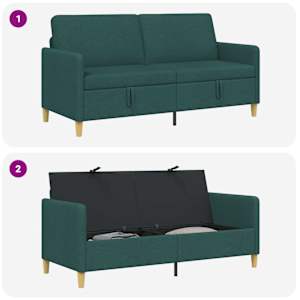 Sofa s úložným prostorem Tmavě zelená 172 x 78 x 87 cm - obrázek 7