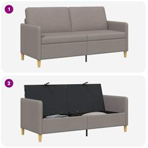 Sofa s úložným prostorem Taupe 172 x 78 x 87 cm Polyester - obrázek 7