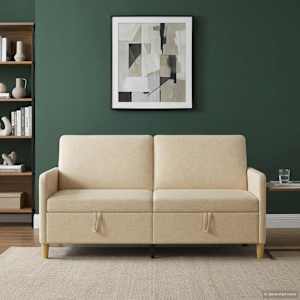 Sofa s shrambo Krem 172 x 78 x 87 cm Poliester