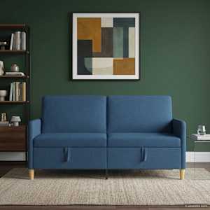 Sofa s úložným prostorem Modrá 172 x 78 x 87 cm Polyester - obrázek 3