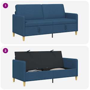 Sofa s úložným prostorem Modrá 172 x 78 x 87 cm Polyester - obrázek 7