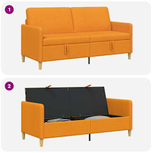 Sofa s úložným prostorem Tmavě žlutá 172 x 78 x 87 cm Polyester - obrázek 7