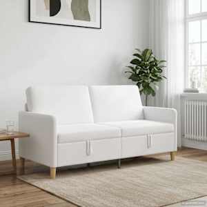 Sofa s úložným prostorem Bílá 172 x 78 x 87 cm Polyester - obrázek 3