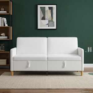 Sofa s úložným prostorem Bílá 172 x 78 x 87 cm Polyester - obrázek 4