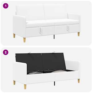 Sofa s úložným prostorem Bílá 172 x 78 x 87 cm Polyester - obrázek 8