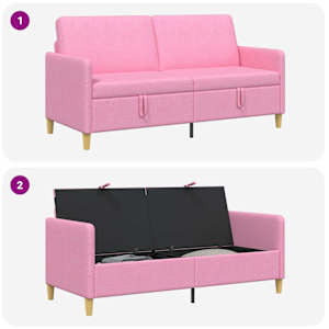 Sofa s úložným prostorem Růžová 172 x 78 x 87 cm Polyester - obrázek 7