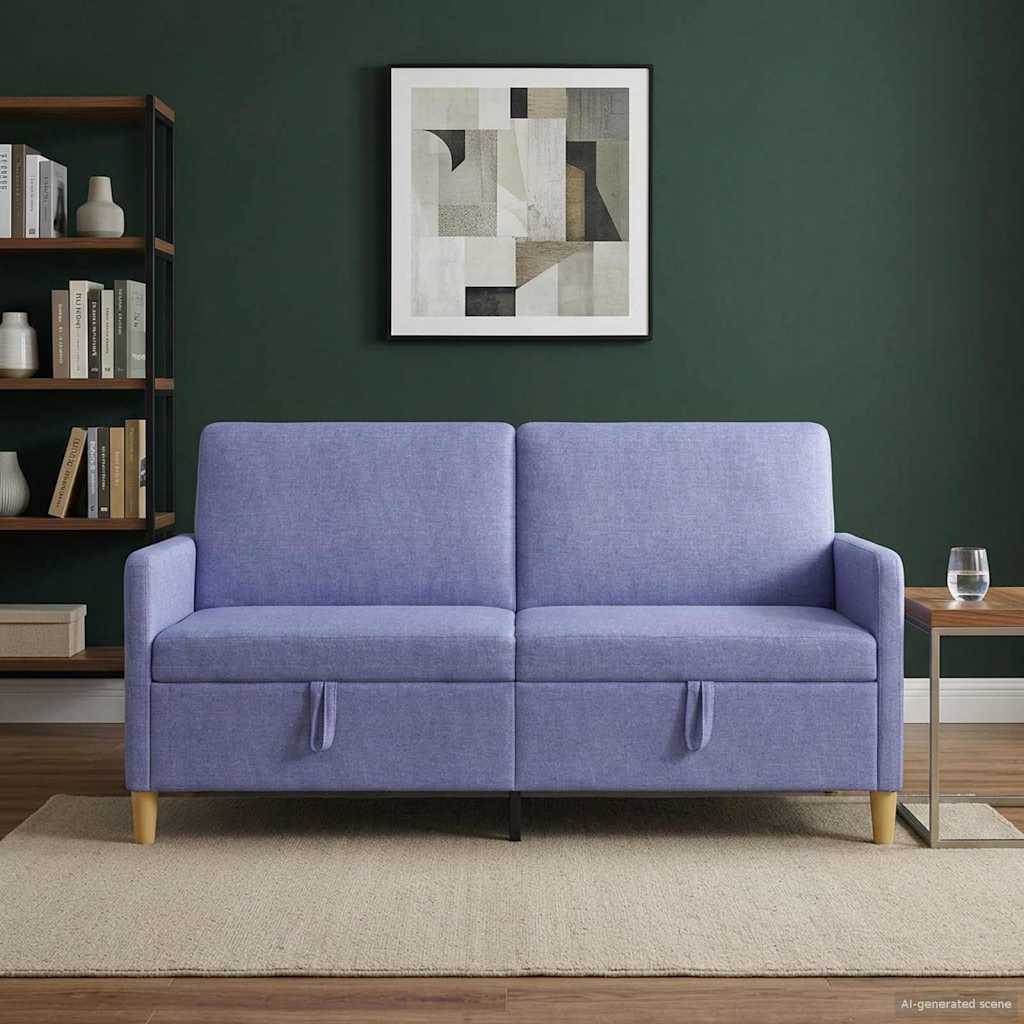 vidaXL Sofa med opbevaring Jeans blå 172 x 78 x 87 cm Polyester