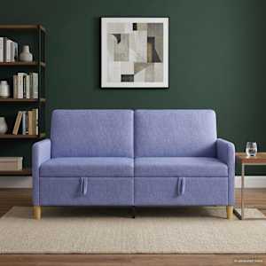 Sofa s shrambo Jeans modra 172 x 78 x 87 cm Poliester