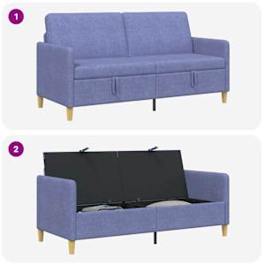 Sofa s úložným prostorem Modrá džínovina 172 x 78 x 87 cm - obrázek 7