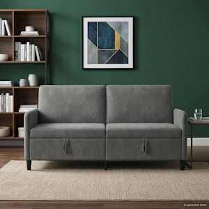 Sofa s úložným prostorem Tmavě šedá 172 x 78 x 87 cm Polyester - obrázek 3