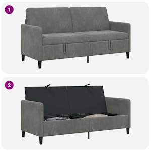 Sofa s úložným prostorem Tmavě šedá 172 x 78 x 87 cm Polyester - obrázek 7
