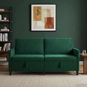 Sofa s úložným prostorem Tmavě zelená 172 x 78 x 87 cm - obrázek 3