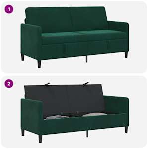 Sofa s úložným prostorem Tmavě zelená 172 x 78 x 87 cm - obrázek 7