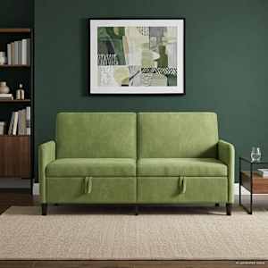 Sofa s úložným prostorem Světlá zelená 172 x 78 x 87 cm - obrázek 3