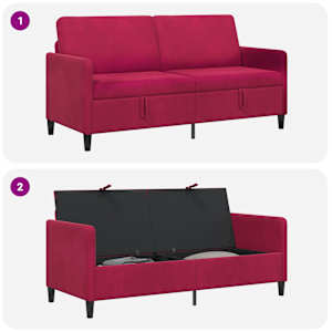 Sofa s úložným prostorem Víno Červené 172 x 78 x 87 cm - obrázek 7
