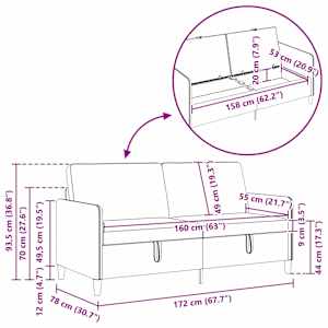 Sofa s úložným prostorem Víno Červené 172 x 78 x 87 cm - obrázek 8